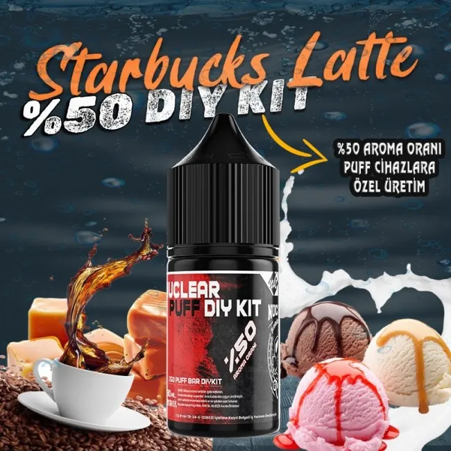 %50 Puff - Bar Vozol Elf Bar Dıy Kit Aroma Starbucks Latte
