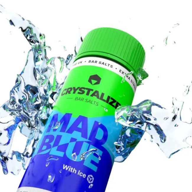 10ML | 35MG Salt Likit Drip Hacks Crystalize Bar Mad Blue  – Puff Likit Orjinal Şişe